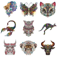 fashion clothes printing cartoon animal patch paste heat transfer vinyl owl elephant butterfly costume diy micro chapter hot