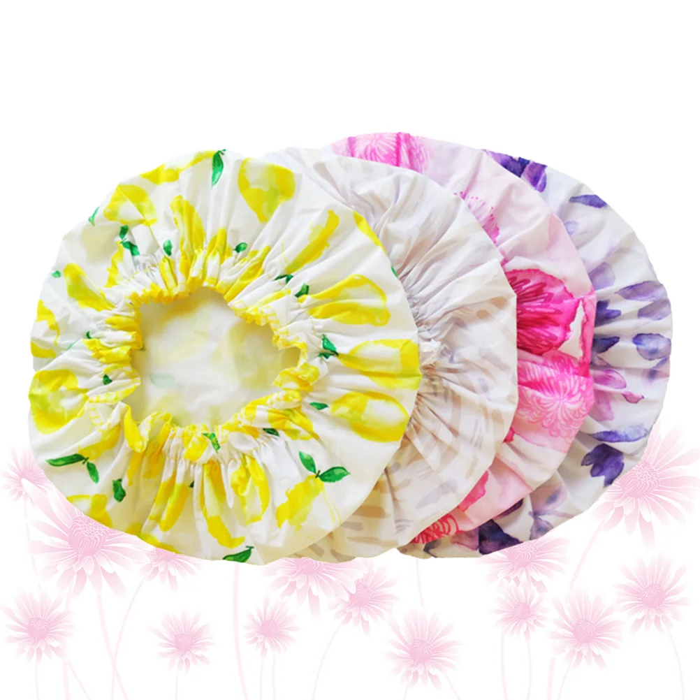 

Shower Cap Caps Hairhat Cover Washable Turbanwomenbonnet Head Cute Shampoo Modern Reusable Decorative Ladiesfancy Elastic Bath