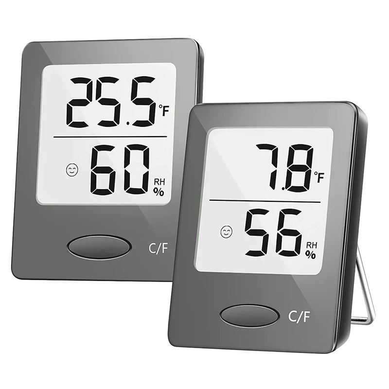 

Digital Thermometer Hygrometer With Clear LCD Display, Humidity Meter For Home, Indoor Outdoor Thermometer(2 Pack)