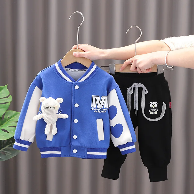 

Boys Tracksuits Spring Autumn 1 2 3 4 5 Years Old Children Casual Jackets Pants 2pcs Clothes Sets For Baby Outfits Kids Suit Set
