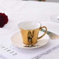 coffee cup dish creative cup cat reflection mirror cup ceramic cup coffee cup electroplating cup dish tea cup set coffee cup