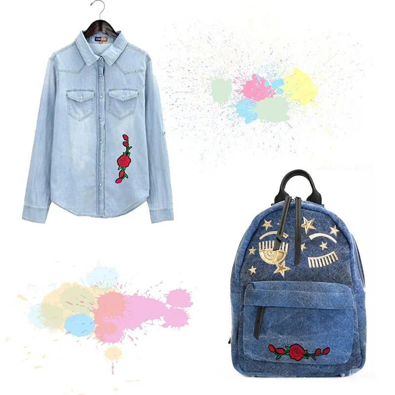 2 шт. патчи с цветком розы вышивка Приклеивание утюгом аппликация для рукоделия