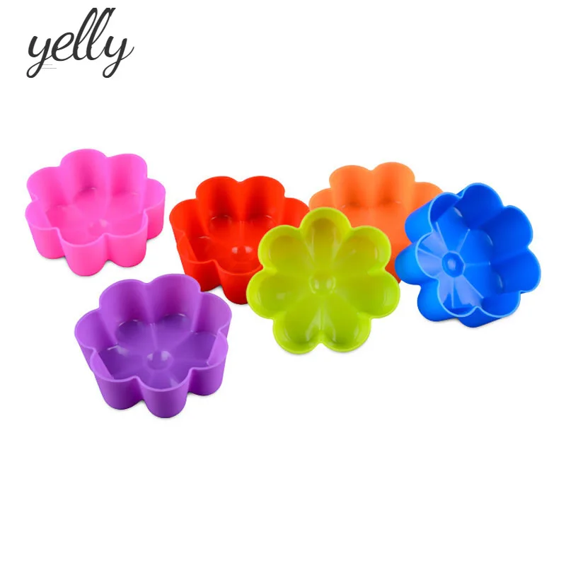 

10Pcs/set Silicone Mold Muffin Bakeware Nonstick Reusable Silicone Cake Baking Tool Cupcake Soap Cake Mold Cake Stand