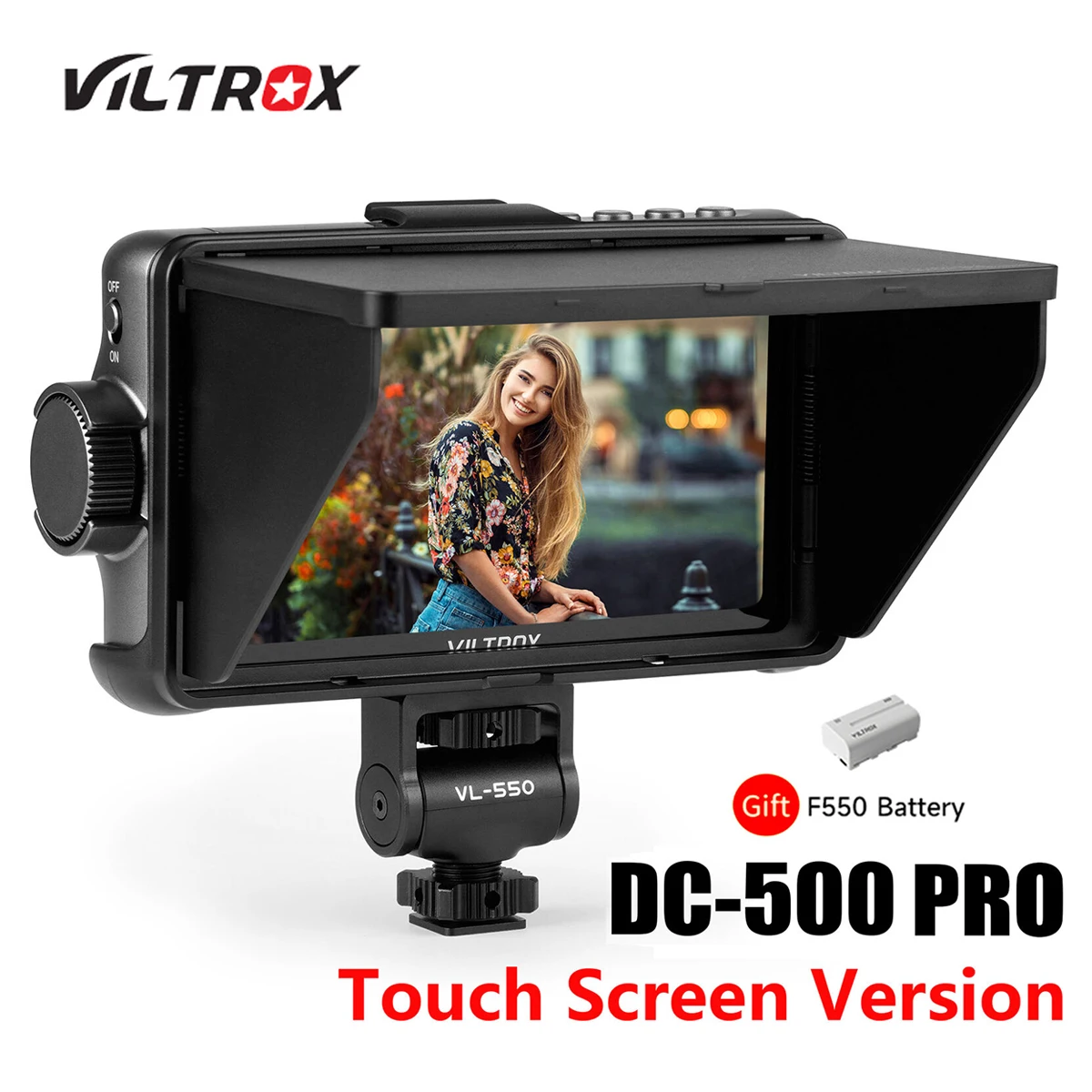 

VILTROX DC-550 Pro 5,5 ''сенсорный экран 1200nits портативный HD Профессиональный режиссерский монитор 4K HDMI для создания видеосъемки
