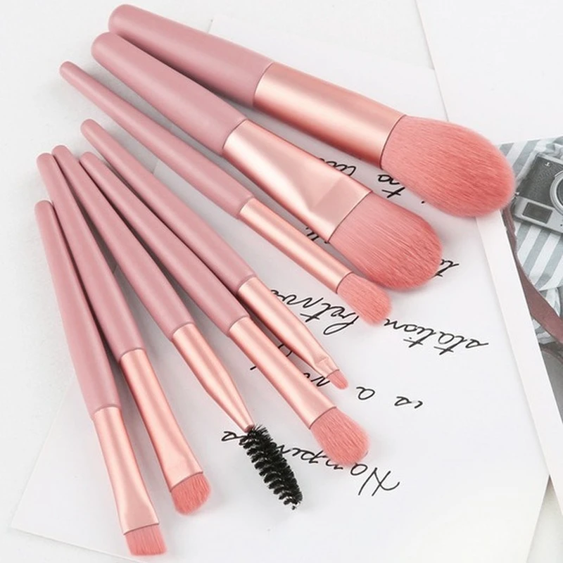 

8 Pcs Mini Soft Makeup Brushes Set Travel Portable Eye Shadow Foundation Powder Eyelash Lip Concealer Blush Make Up Brush Set