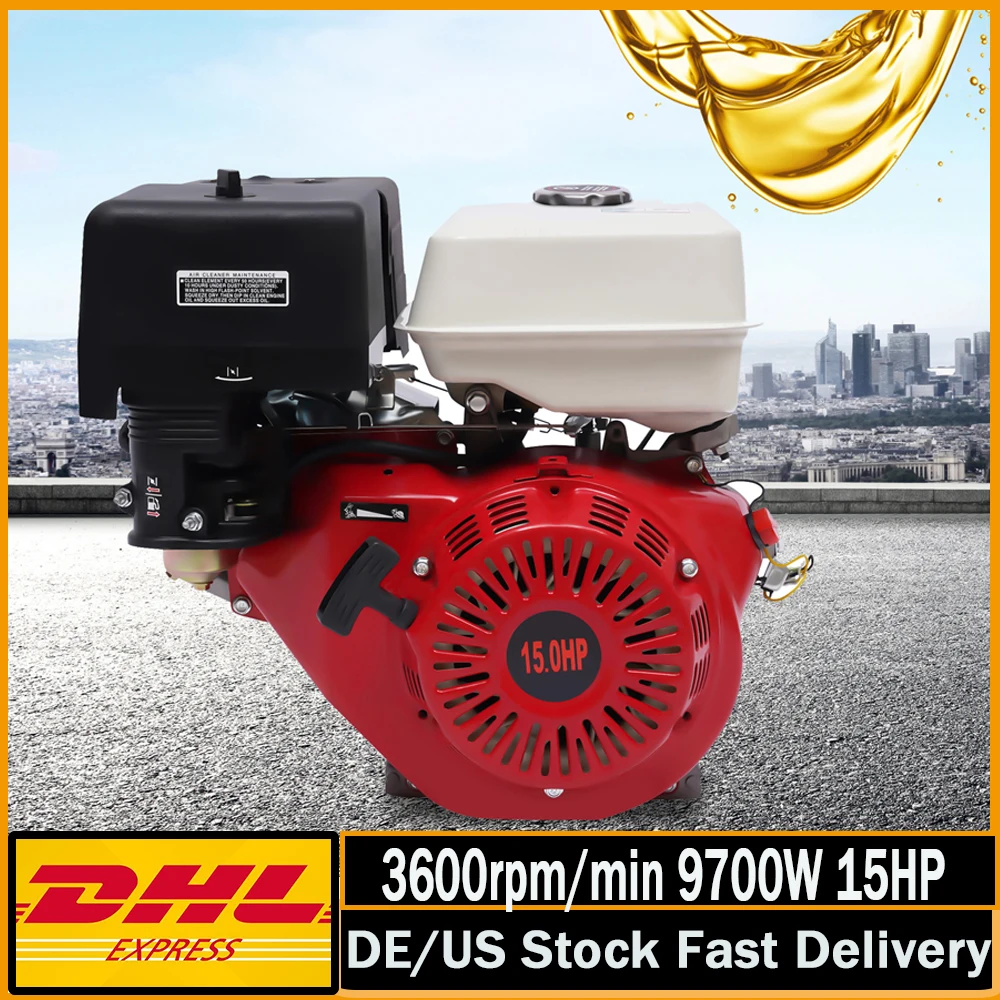 

420CC 15 HP 4 Stroke Gas Engine Motor 3000-3600rpm/min 9700W 15HP Horizontal Go Kart Motor OHV