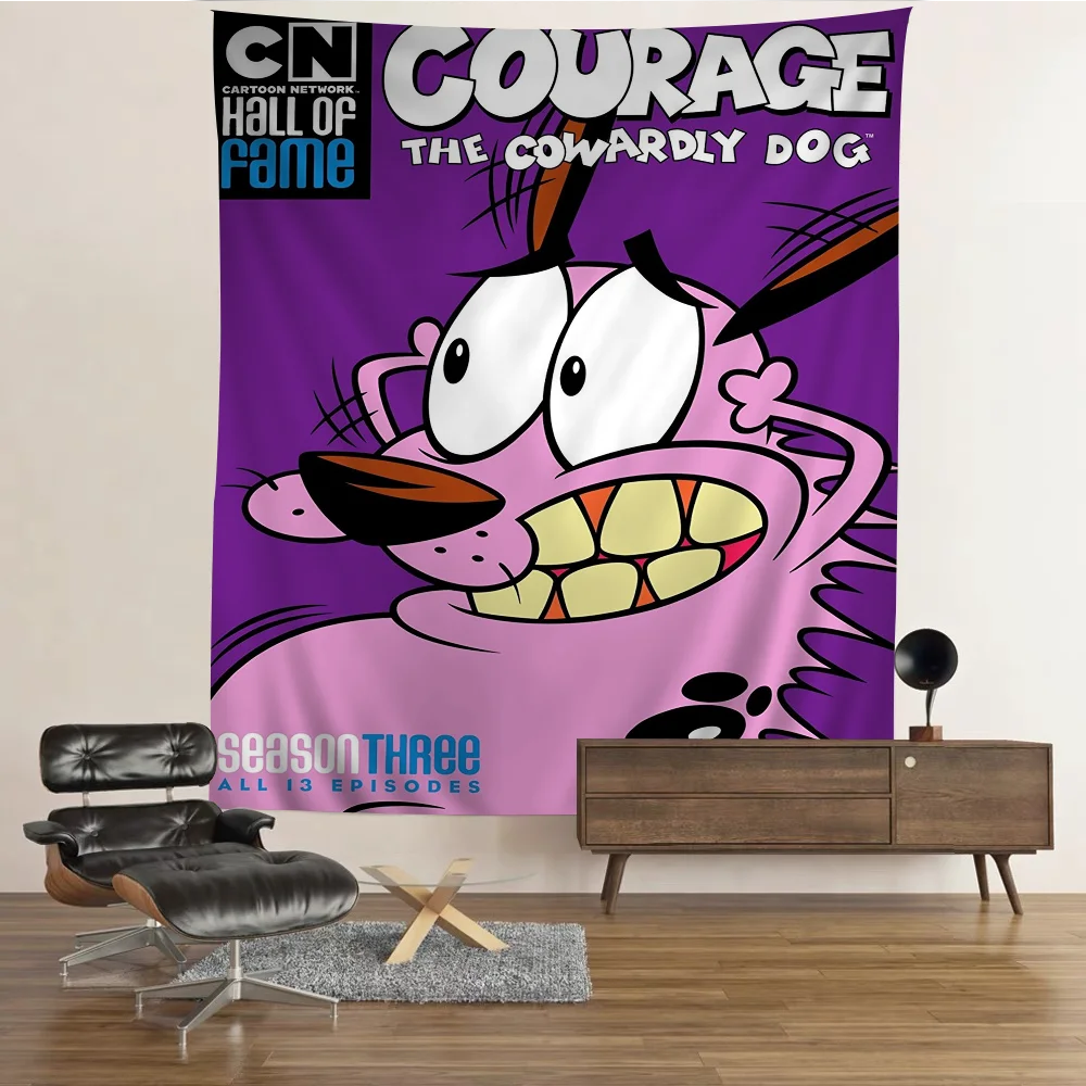 D-Dog C-Courage The C-Cowardly гобелен с художественным принтом дешевые хиппи настенные