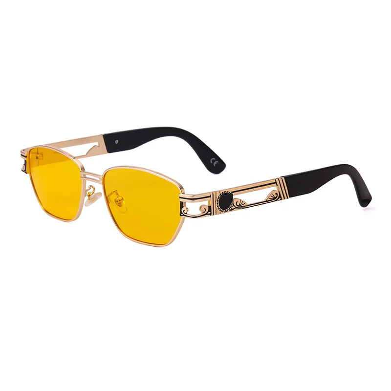 Солнцезащитные очки в маленькой оправе в стиле стимпанк для мужчин, брендовый дизайн, роскошные модные винтажные мужские автомобильные очк...