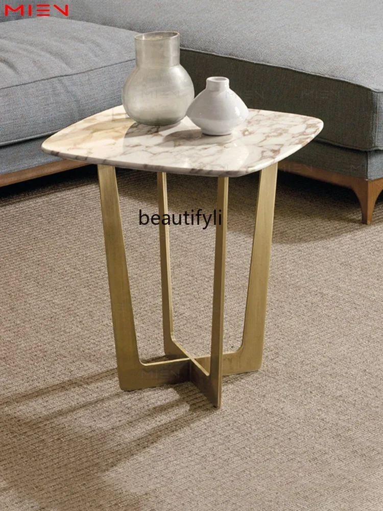 Легкий роскошный журнальный столик для гостиной Emperador с мраморной столешницей