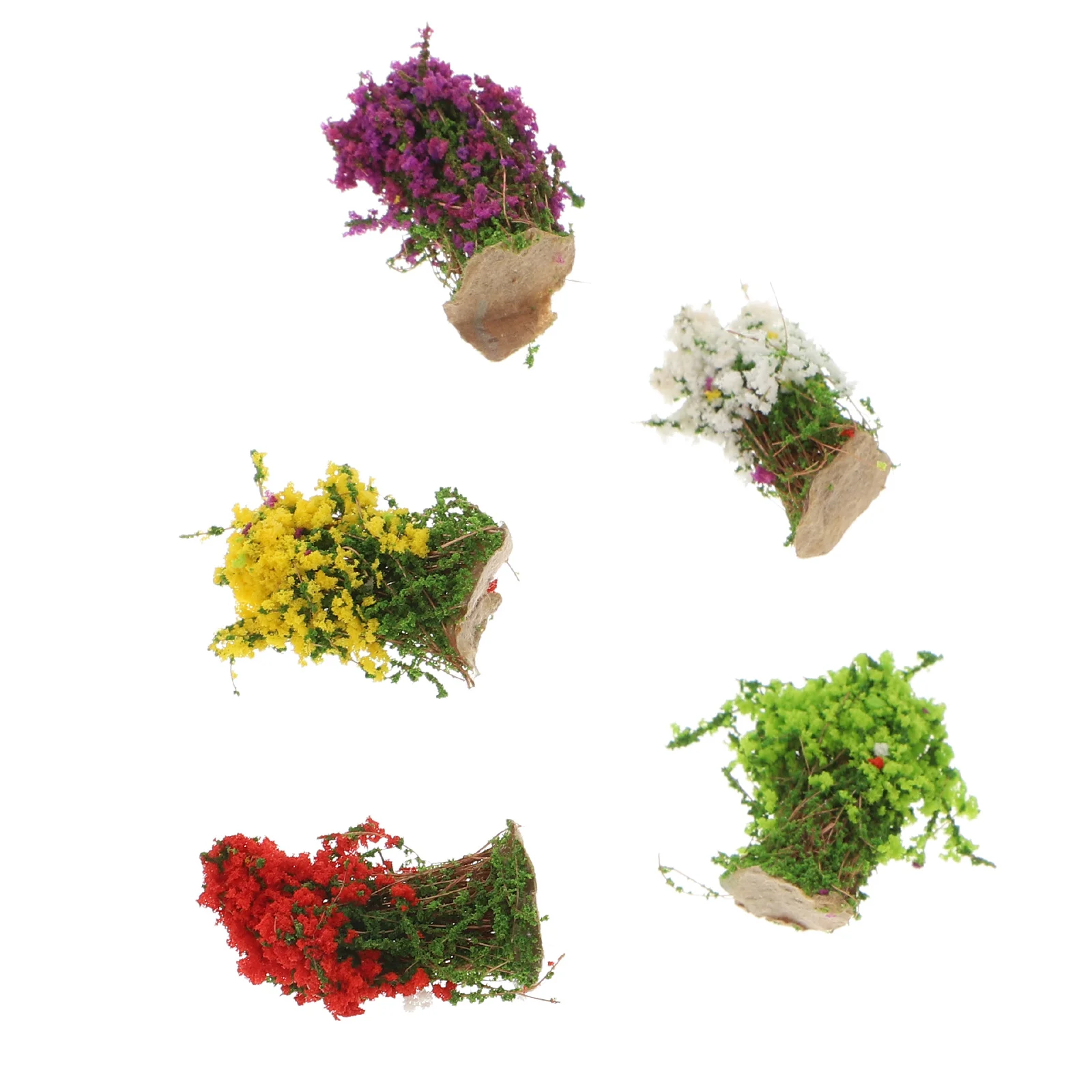 

5pcs Landscape Plants Flower Model Trees Figurines Bonsai Figures Railroad Trees Succulents Statue