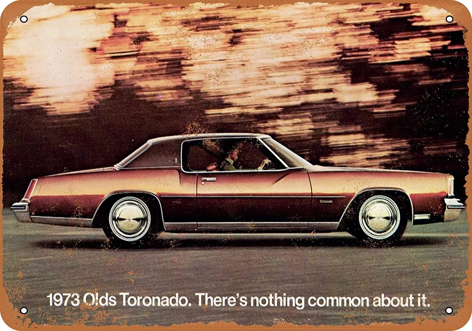 

inches Metal Vintage Funny Tin Sign 1973 Oldsmobile Toronado