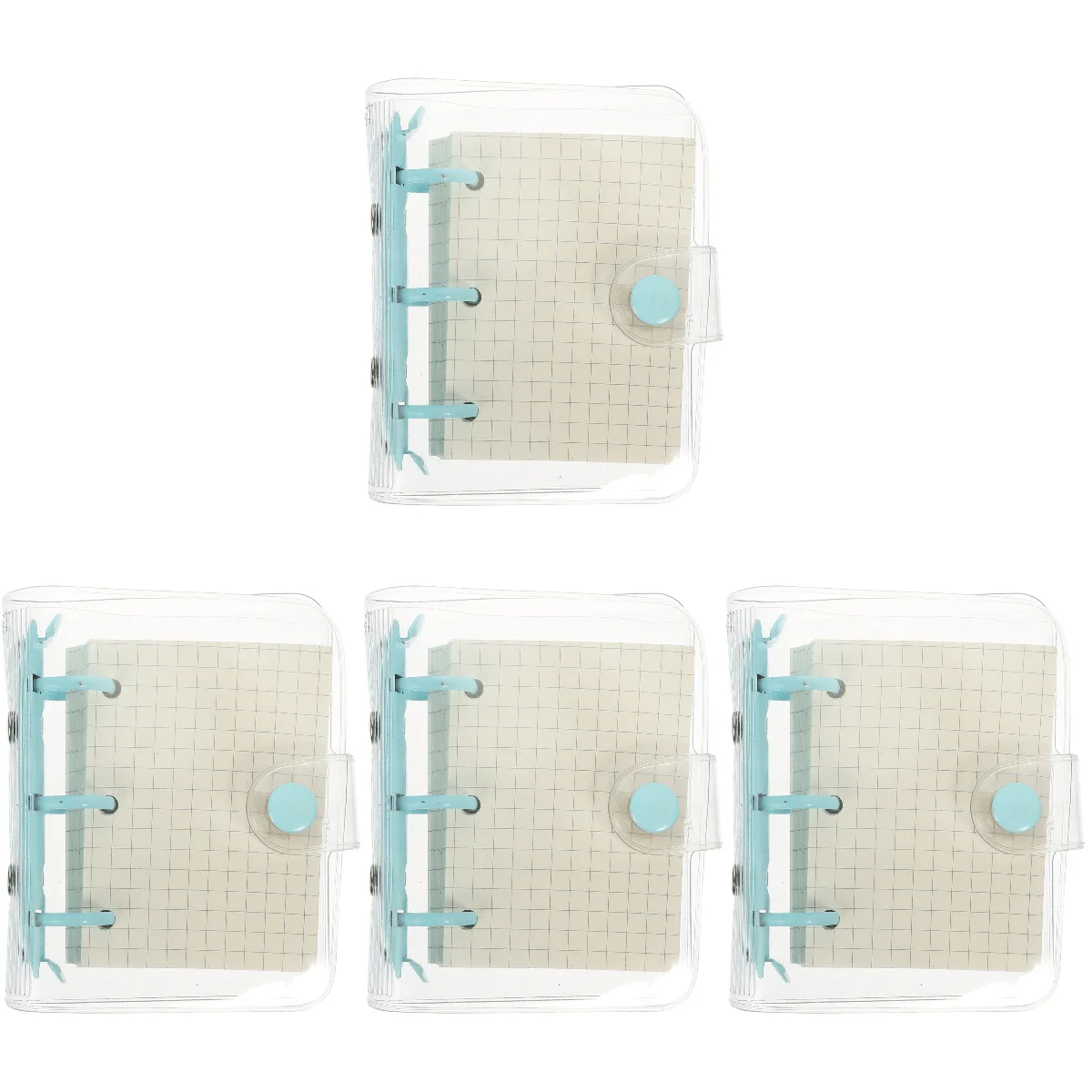 

4x Tiny 3 Ring Binder Small Notepad Creative Notebook Small Notebook Loose-leaf Binder for Home Office Decor