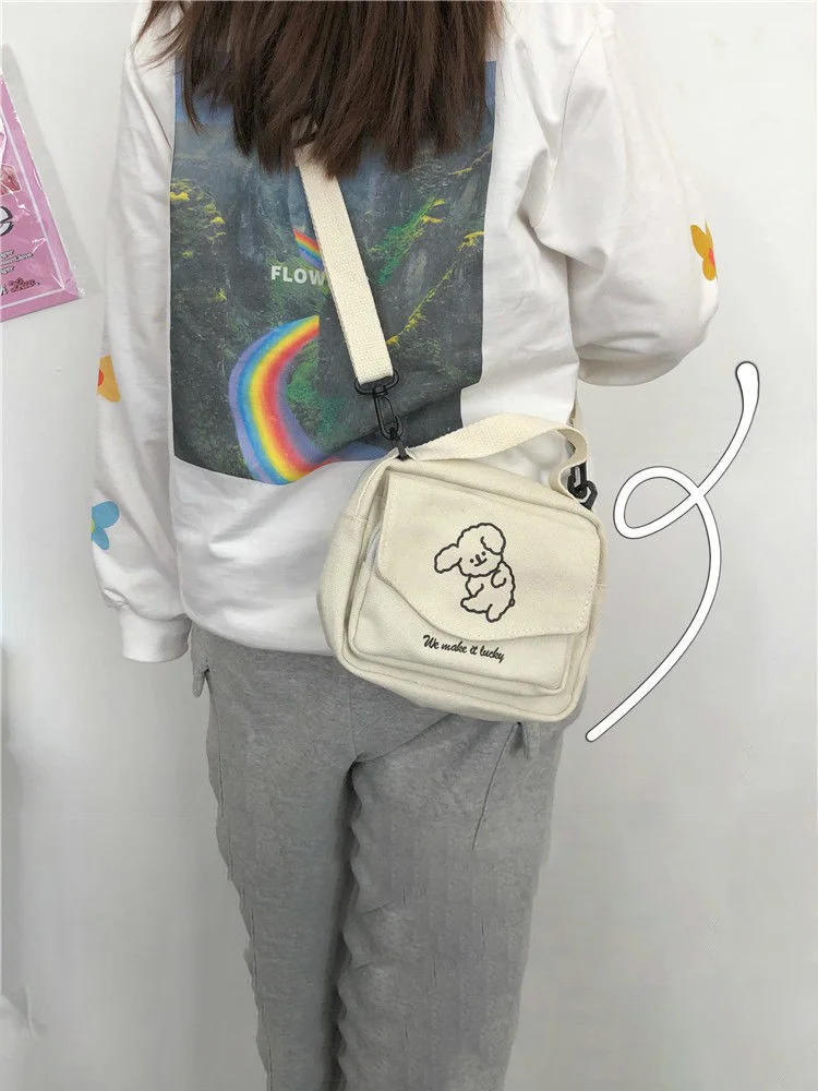 

Women's Messenger Bags Fashion Ladies Canvas Printed Cute Envelope Bag Lady Sweet Cartoon Student Shoulder Bag