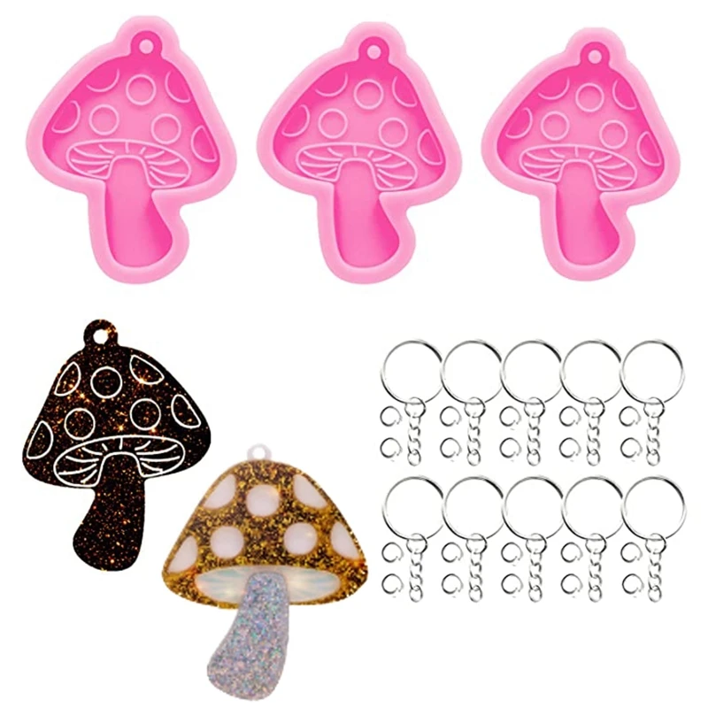 

Форма R3MC в виде гриба из силиконовой смолы, форма в виде гриба для брелока, формы для украшений из смолы, для эпоксидной смолы, Набор для изго...