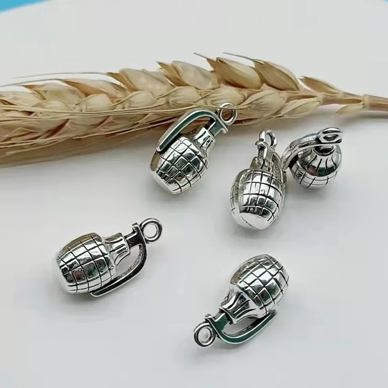 

10pcs 16x13mm Weapon Grenade Charm Pendants for Jewelry Crafting Antique Silver Grenade Pendants Charm