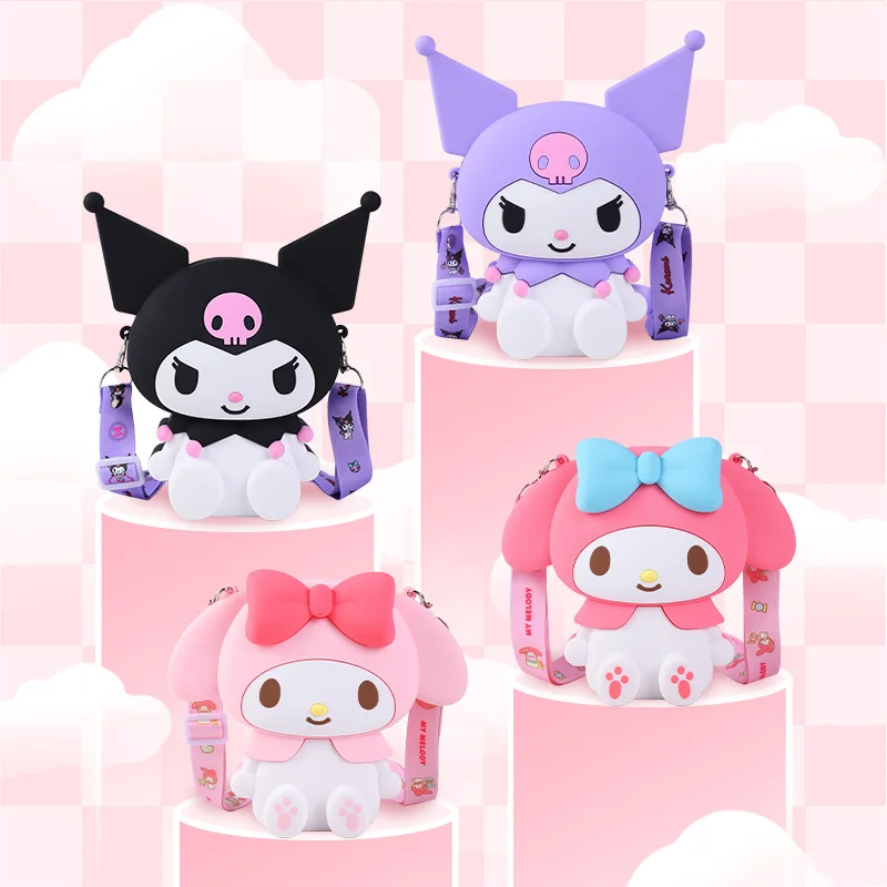 

Sanrio аниме Kawaii Kuromi силиконовая сумка через плечо Мультфильмы Девушка сердце Милая моя мелодия ежедневное сочетание фотосумка