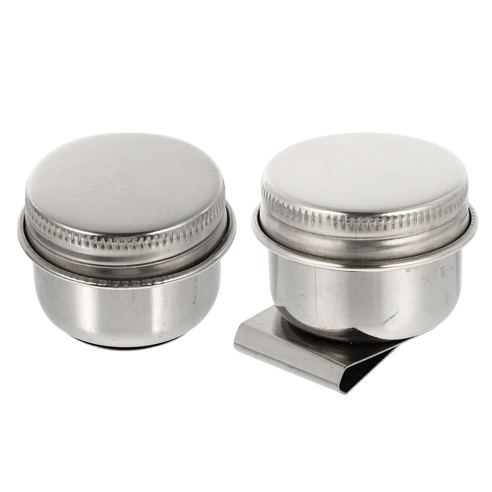 

2 Pcs Portable Brush Pen Pot Artist Washer No Cover Oil Palette Cup Cleaning Bucket Stainless Steel Painting supplies