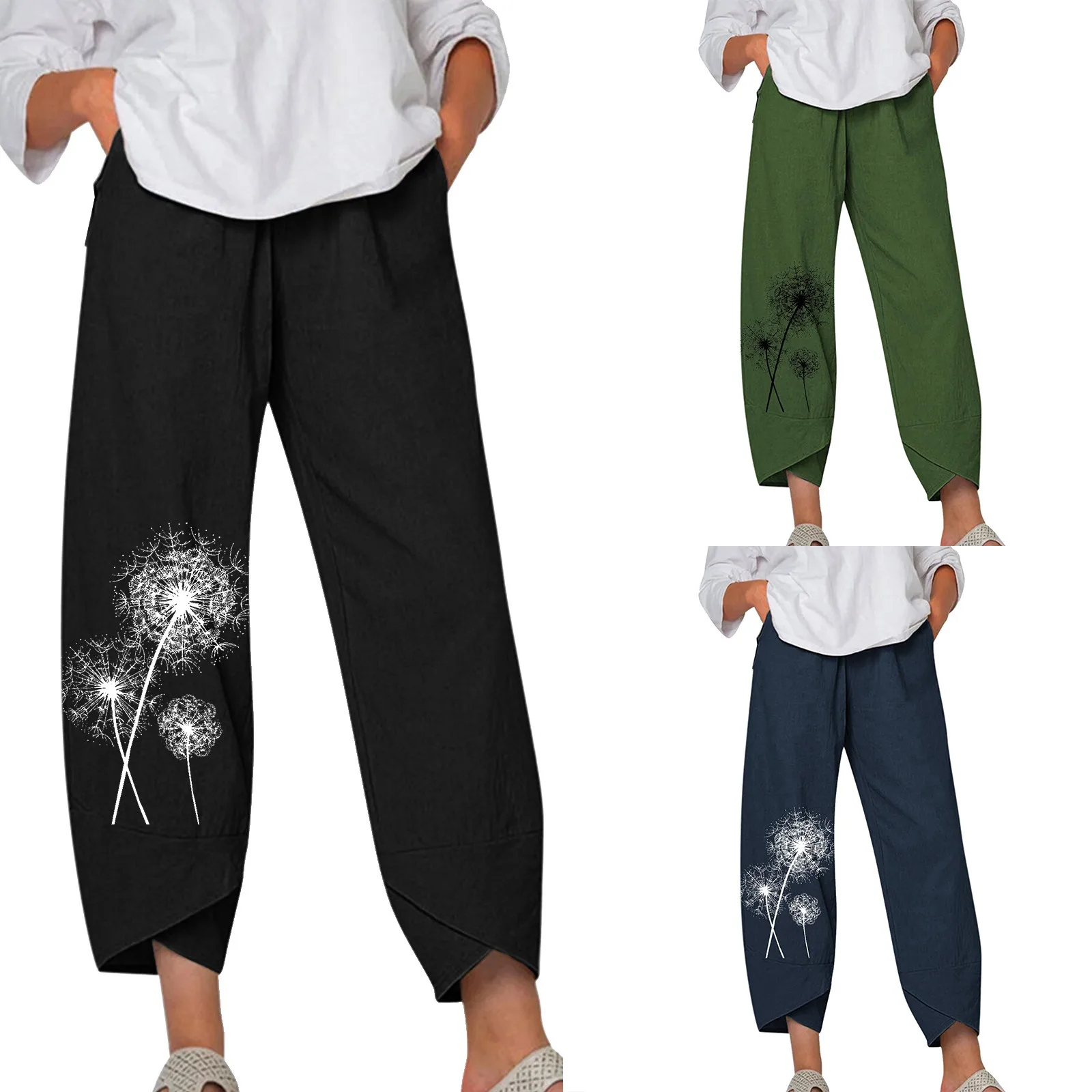 

Женские Длинные хлопковые и Асимметричные укороченные брюки-карандаш с завышенной талией и бантом, облегающие повседневные брюки