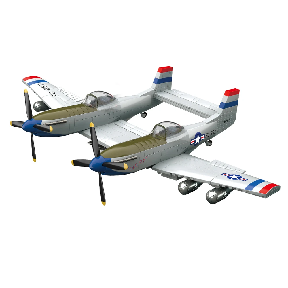 Фото Горячие военные строительные блоки F-82 Twin Mustang, самолетные блоки, оружие ВВС США, двухместный истребитель, модель самолета WW2, кирпичи №2