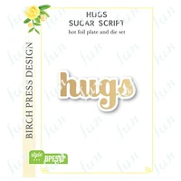 2022 new hugs sugar script metal cutting hot foil plate dies for diy scrapbooking album paper cards coloring embossed template