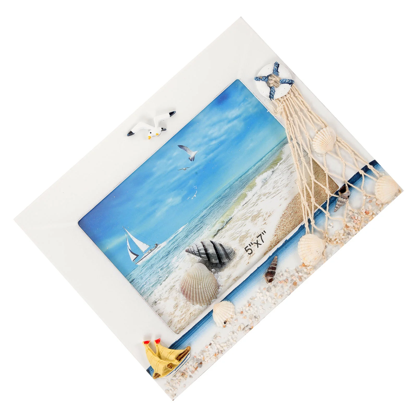

Photo Frame Displaying Prop Beach Table Decor Marine Style Stand Picture Combination Creative