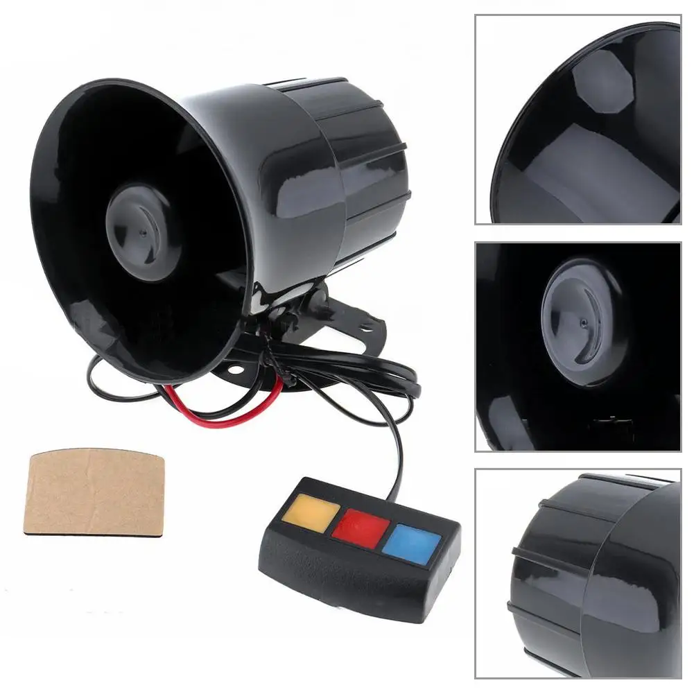 

1PC Car Electric Horn 30W 12V 3 Tone Sound Loud Car Motorcycle Warning Alarm Fire Siren Horn Easy Install Security Super Loud