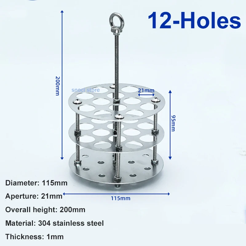 

Стойка для пробирок NINTH LIFE, нержавеющая сталь, 7-20 отверстий