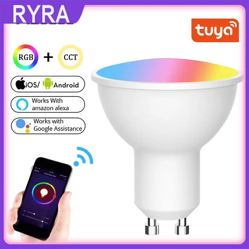 

4w Wifi Smart Spotlight Diy Timer Gu10 Light Bulb Tuya Voice For Alexa Google Home Rgb Led Light Adjustable Brightness Dimmable