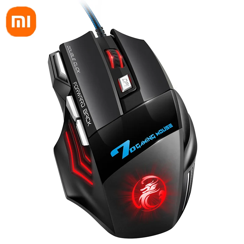 

Xiaomi Computer Mouse Ergonomic Gaming Mouse USB Wired Game Mause 5500 DPI Silent Mice With LED Backlight 7 Button For PC Laptop