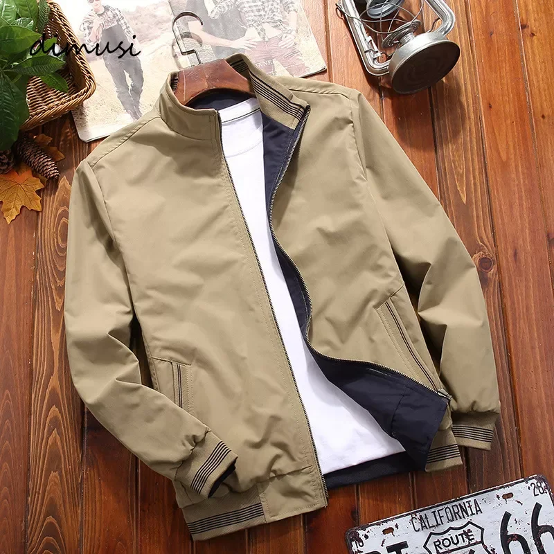 

NEW 2023 Winter Men's Bomber Jacket Male Outwear Both-Side Wear Coats Casual Slim Fit Stand Collar Business Jackets Mens Clo
