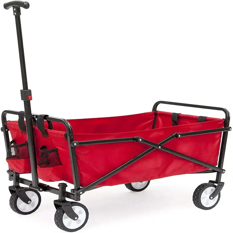 

Collapsible Folding Wagon with Straps | Utility Cart, Portable, Lightweight, Fold up, for Groceries, Laundry, Sports, Baseball,