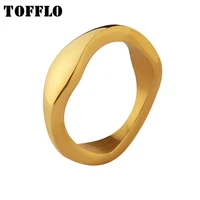 tofflo stainless steel jewelry geometric irregular ring female simple ring bsa358