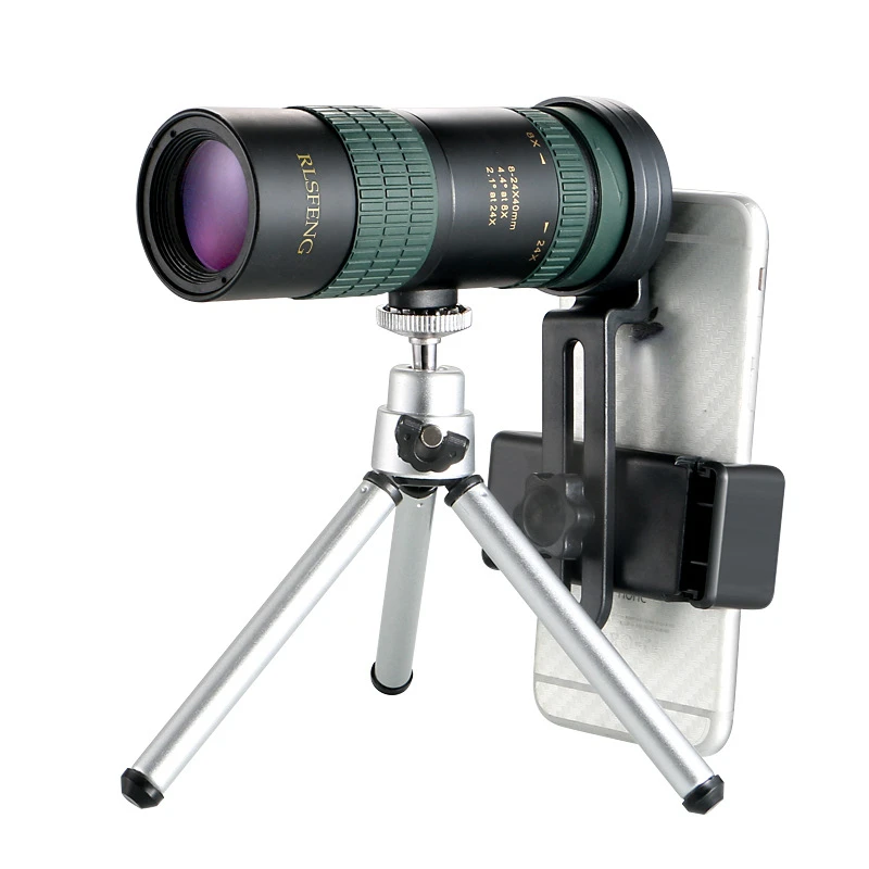 

Телескоп с зумом 8-24x30, Монокуляр с камерой высокого разрешения для телефона, профессиональный телескоп с большим радиусом действия для охот...