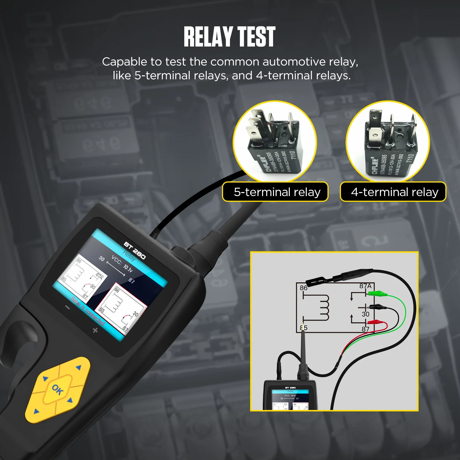 Заводской OEM AUTOOL BT280 тестер цепи электрическая система автомобильный цифровой