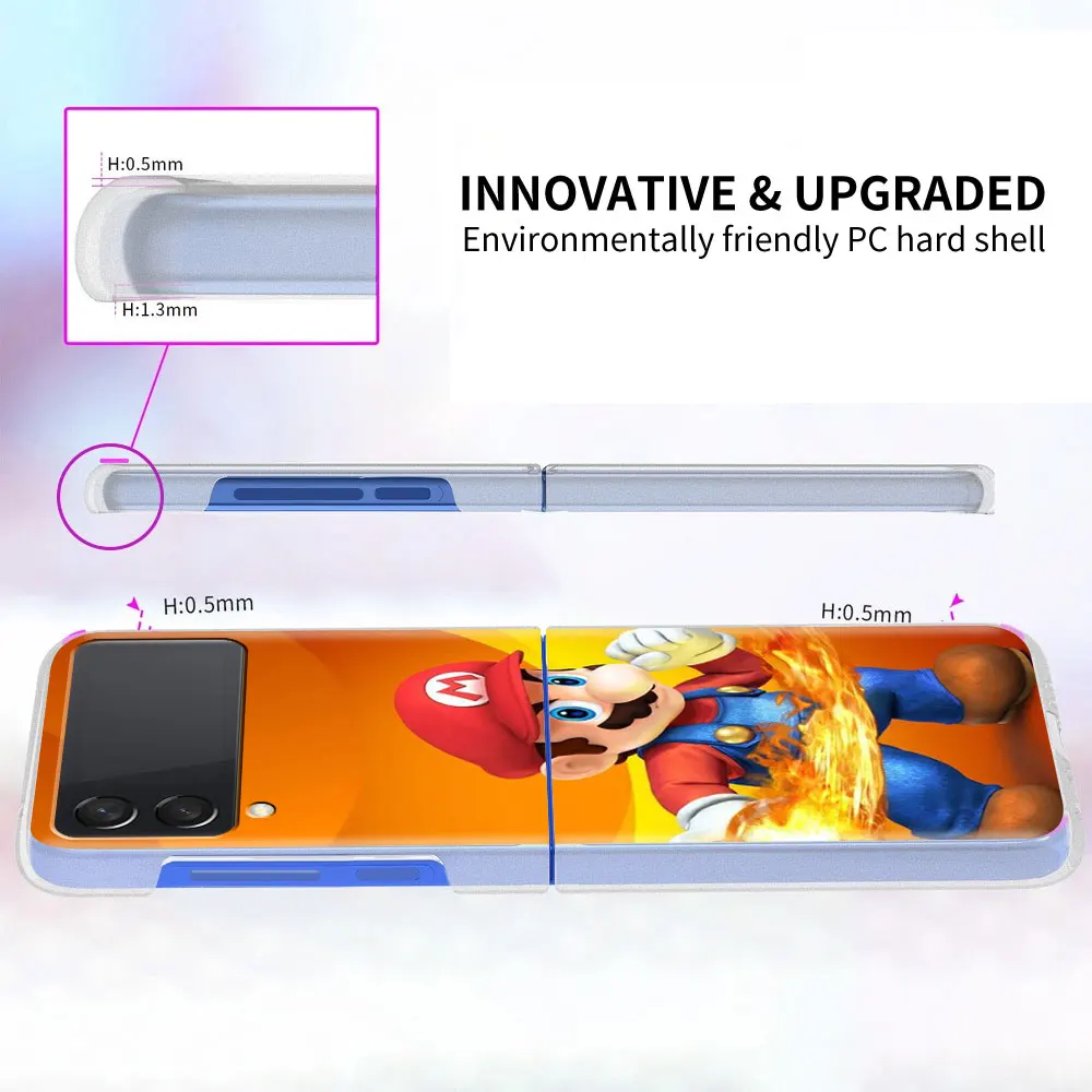 Супер игра Марио милый чехол для Samsung Galaxy Z Flip 3 5G прозрачный жесткий сотового