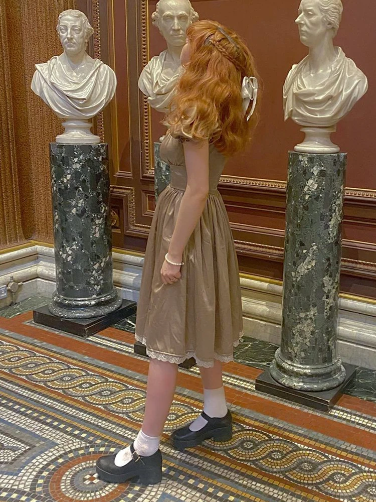 Модное шикарное французское платье Darlingaga с квадратным вырезом и кружевной