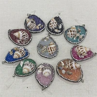 1 piece aura agate pendant natural stone quartz crystal necklace irregular gemstone mens womens jewelry necklace accessories