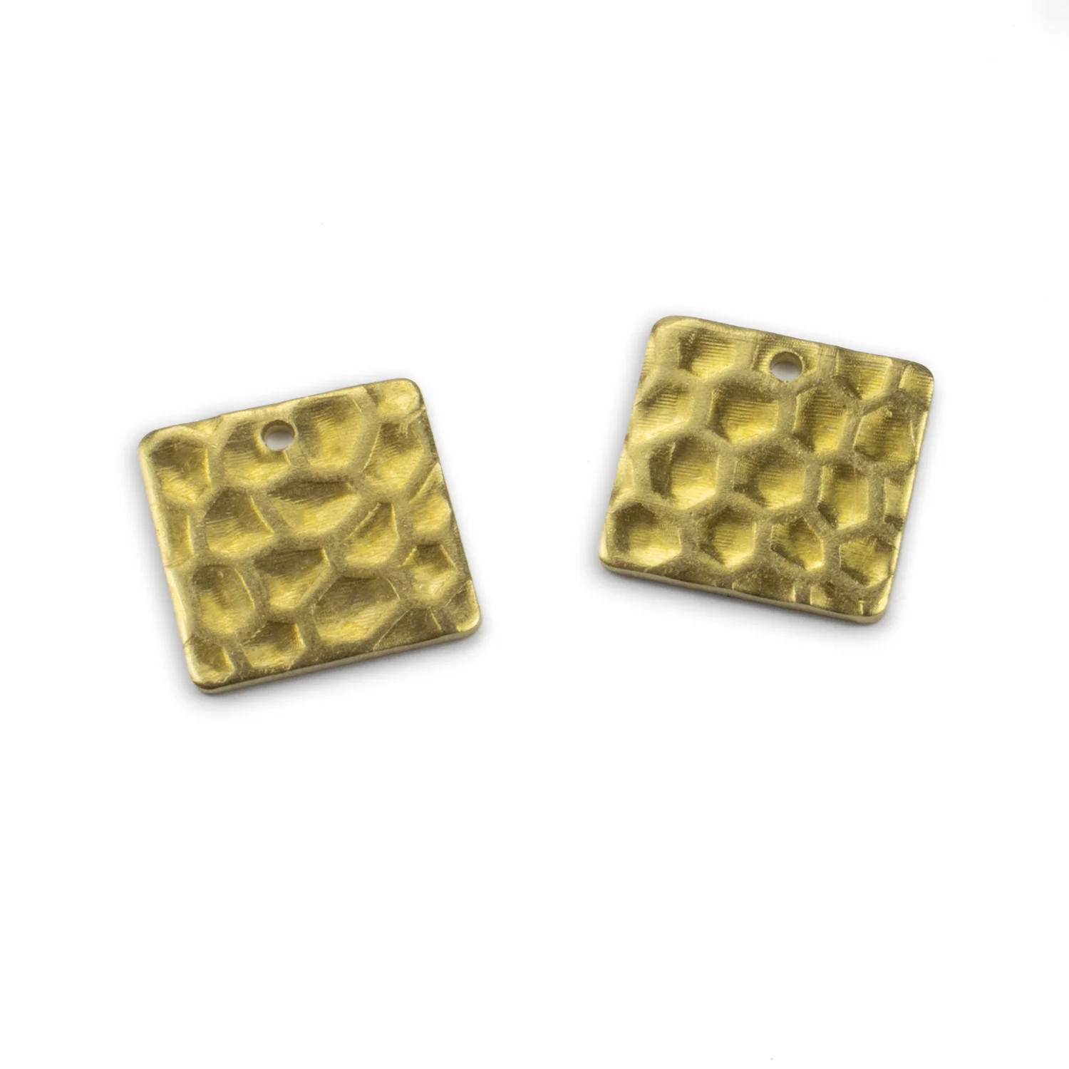 

10pcs Raw Brass Square Hammered Texture Charms Pendants For Diy Earrings Findings Jewelry Making Accessories Wholesale