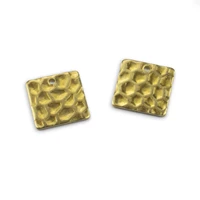 10pcs raw brass square hammered texture charms pendants for diy earrings findings jewelry making accessories wholesale