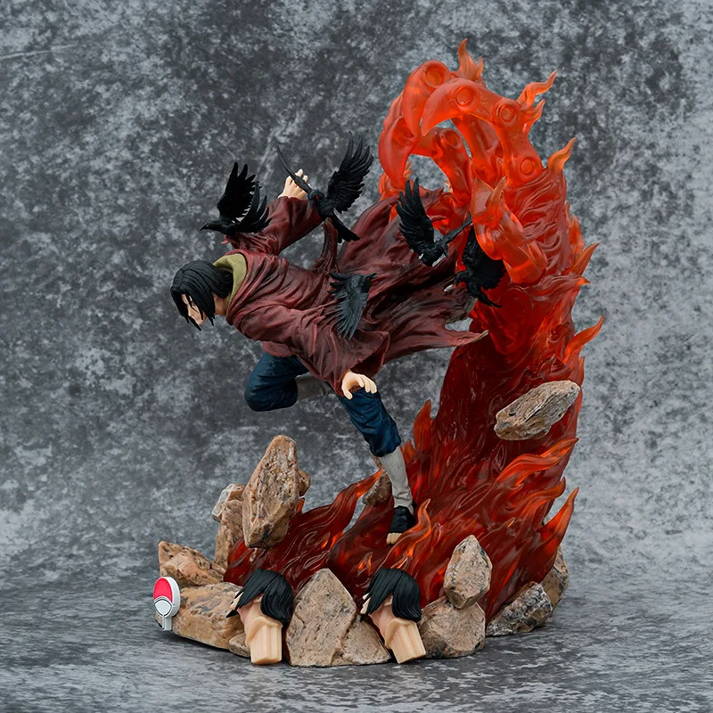 

Naruto Anime Uchiha Itachi Action Figures Turns Around Crow Weasel God Xiao Organize Model Room Ornament Gift Toy For Children