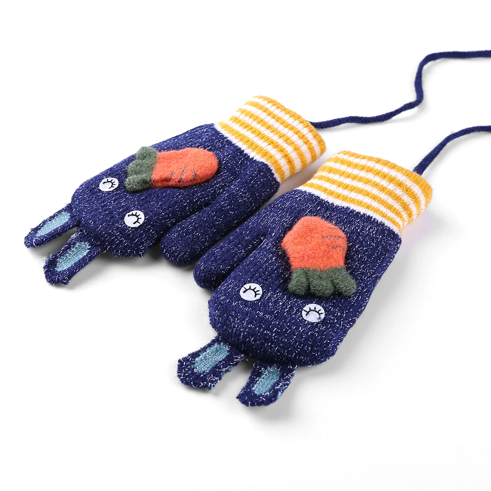 

1 пара Зимние Детские Перчатки комфортные мягкие индивидуальные Милые простые в использовании детские вязаные утолщенные теплые перчатки ...