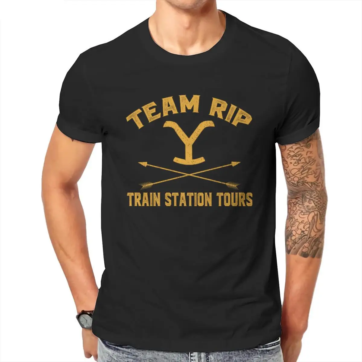 

Wholesale Team-Rip Train Station Tours Yellowstone Gifts Tee Unisex Tie Dye T-Shirt White Tops HipHop 103108