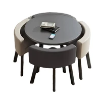 Modern minimalist light luxury negotiation home reception round dining table chair combination muebles столы и стулья на кухню