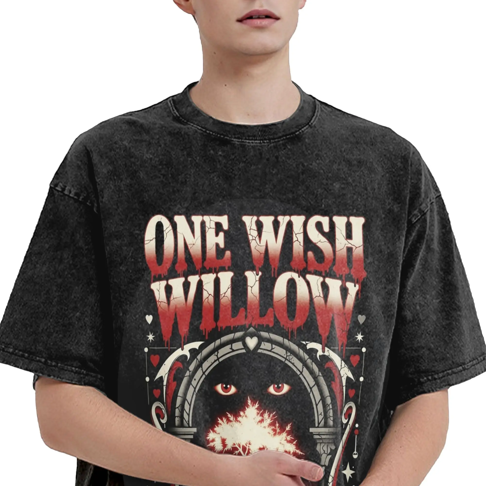 Фото Футболка Obsession One Wish Willow в стиле хип-хоп, 100% хлопок, винтажная, унисекс, для мужчин и женщин, уличная одежда, летние футболки №3