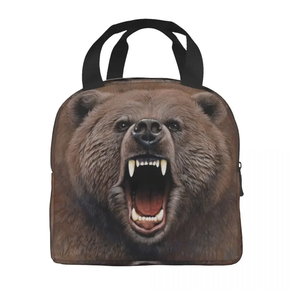 Изолированная сумка для обеда с медведем злого медведя женщин и мужчин