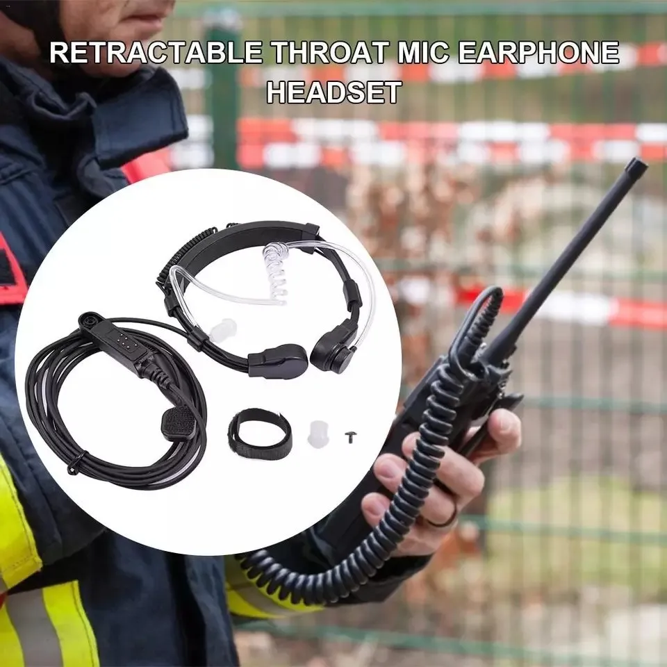 Radio Baofeng UV-9R Plus BF-9700 BF-A58 Telescopic Throat Vibration Mic Earpiece Headset for UV-XR UV9R GT-3WP Walkie Talkie
