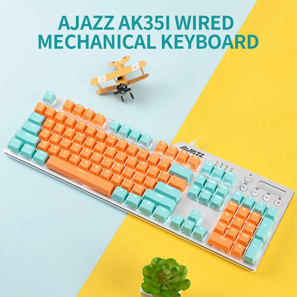 

AJAZZ AK35i Mechanical Keyboard 104 Keys Wired Gaming Keyboard with ABS Keycap Multimedia Keys Blue/Red/Silver/Brown Switch