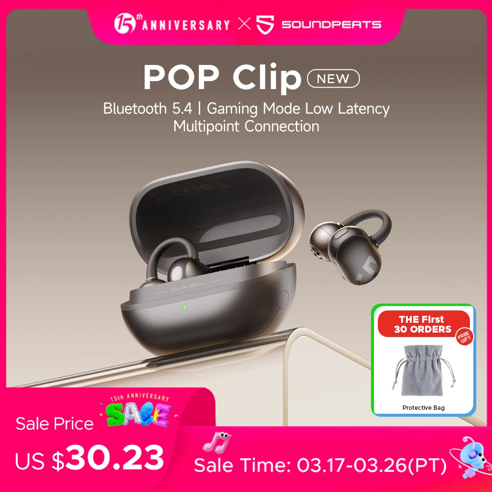 Беспроводные наушники SoundPEATS POP Clip Bluetooth 5.4