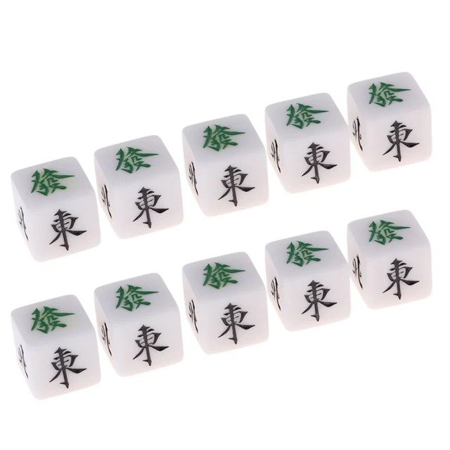 Set of 10 Mahjong Games Dice for Family Casino Table Games Mahjong Acces 1