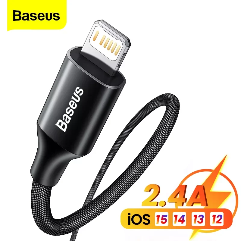 

Baseus USB Cable For iPhone 13 12 11 Pro Max X XR XS 8 7 6s 6 iPad Fast Charging Charger USB Data Wire Cord Mobile Phone Cables